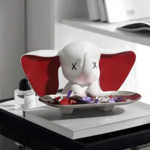 Creative Flocking Dumbo Tray Home Decoration Art Statue