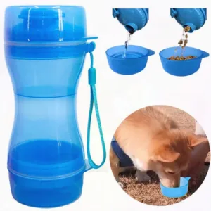 Dog Water Bottle, Portable Pet Water Bottle with Food Container