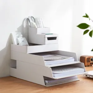 Stackable Office File Organizer A4 Plastic Drawer Box