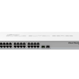 Mikrotik CRS326-24G-2S+RM 24 Gigabit port switch with 2 x SFP+ cages in 1U rackmount case, Dual boot (RouterOS or SwitchOS)
